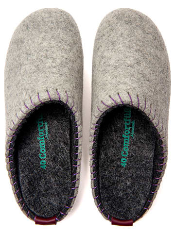 Comfortfusse Wollen pantoffels grijs