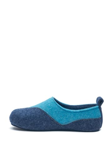 Comfortfusse Hausschuhe in Dunkelblau/ Blau