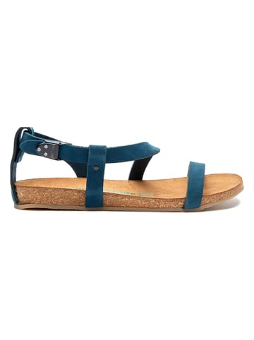 Comfortfusse Leder-Sandalen in Dunkelblau