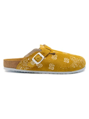 Comfortfusse Leder-Clogs "Folk Capri" in Gelb