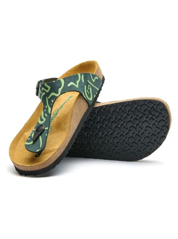 Comfortfusse Skórzane japonki w kolorze zielonym