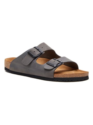 Comfortfusse Skórzane klapki w kolorze szarym