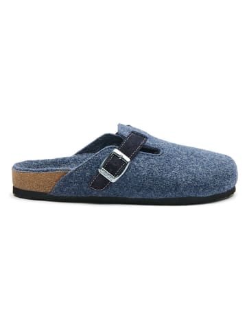 Comfortfusse Woll-Clogs in Blau