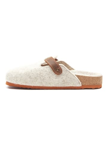 Comfortfusse Woll-Hausschuhe in Beige