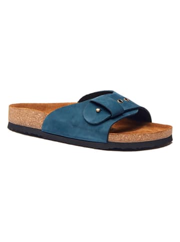 Comfortfusse Leren slippers donkerblauw