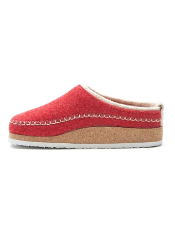 Comfortfusse Wełniane kapcie w kolorze czerwonym