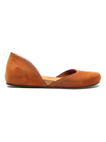 Comfortfusse Leren ballerina's bruin