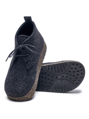 Comfortfusse Woll-Schnürschuhe in Anthrazit