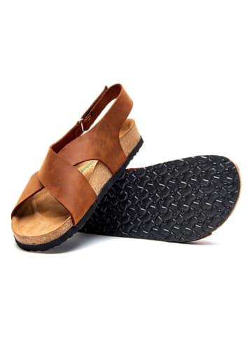 Comfortfusse Leder-Sandalen in Braun