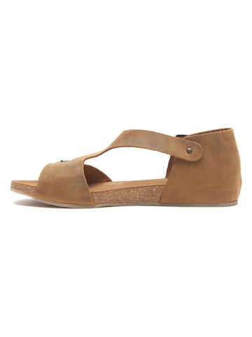 Comfortfusse Leren sandalen lichtbruin