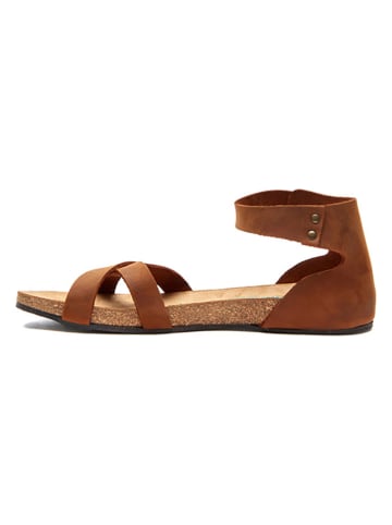 Comfortfusse Leren sandalen lichtbruin