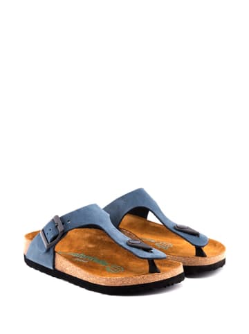 Comfortfusse Leren teenslippers donkerblauw