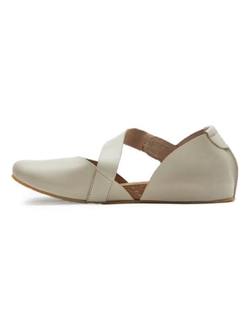 Comfortfusse Leder-Ballerinas in Beige