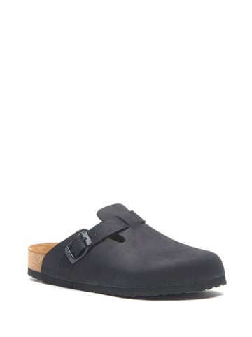 Comfortfusse Leren clogs zwart