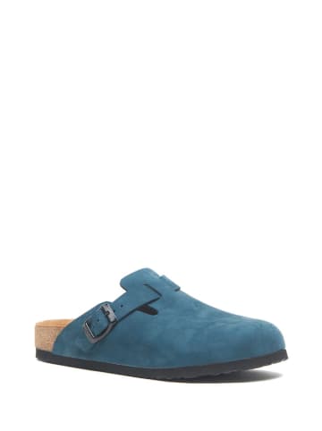 Comfortfusse Leren clogs donkerblauw