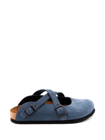 Comfortfusse Leren slippers donkerblauw