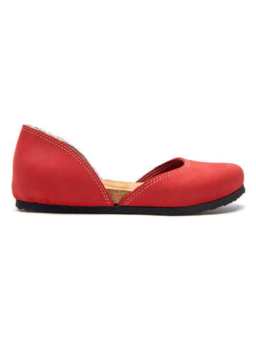 Comfortfusse Leder-Ballerinas in Rot