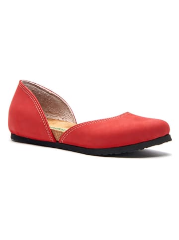 Comfortfusse Leren ballerina's rood