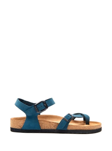 Comfortfusse Leren teensandalen donkerblauw