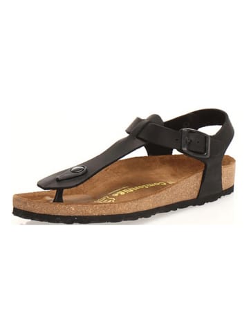 Comfortfusse Leren teensandalen zwart