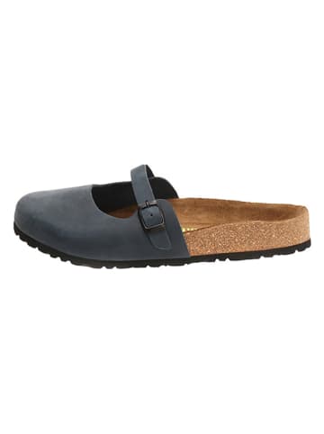 Comfortfusse Leren clogs donkerblauw