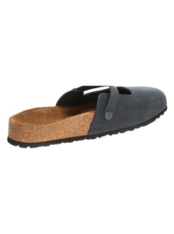 Comfortfusse Leren clogs donkerblauw