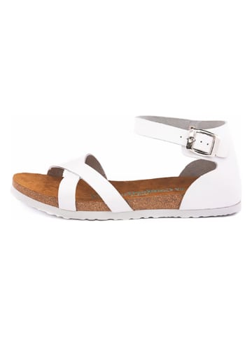 Comfortfusse Leder-Sandalen in Weiß