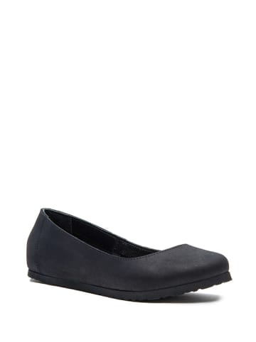 Comfortfusse Leder-Ballerinas in Schwarz