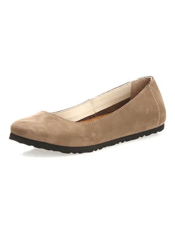 Comfortfusse Leder-Ballerinas in Sand