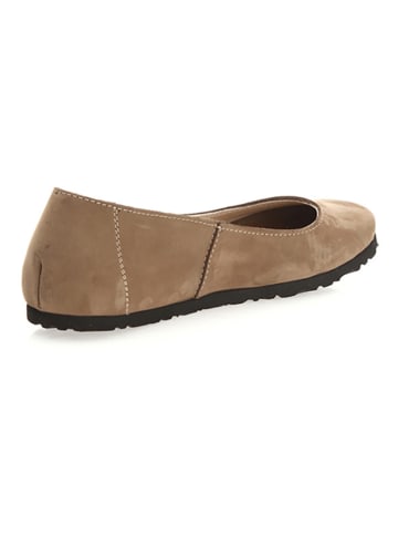 Comfortfusse Leren ballerina's zandkleurig