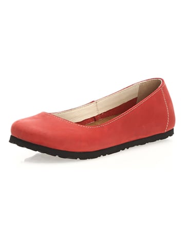 Comfortfusse Leren ballerina's rood