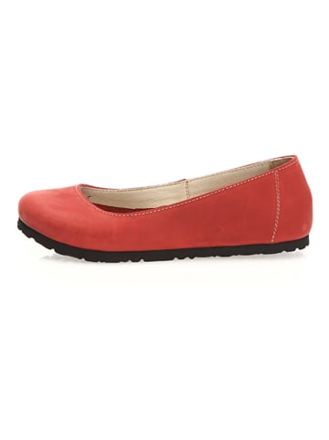 Comfortfusse Leder-Ballerinas in Rot