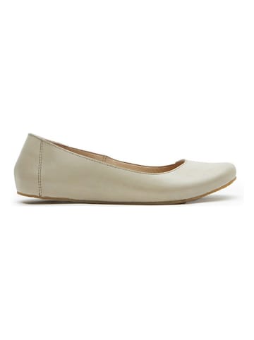 Comfortfusse Leren ballerina's beige