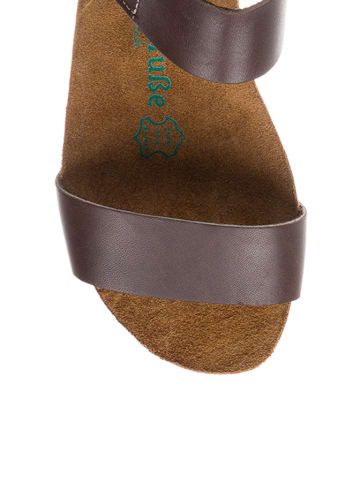 Comfortfusse Leren sandalen bruin