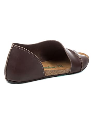 Comfortfusse Leder-Sandalen in Braun