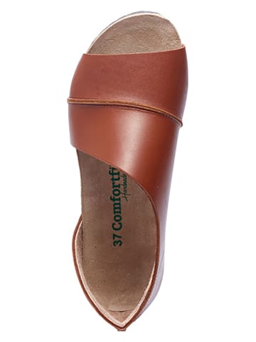 Comfortfusse Leren ballerina's bruin