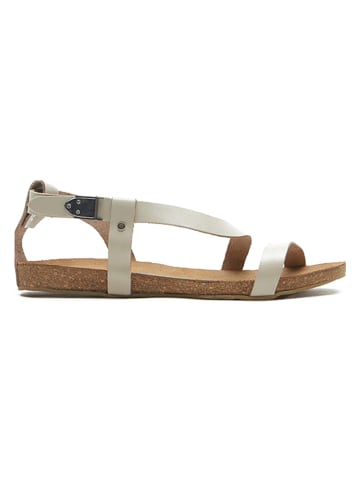 Comfortfusse Leren sandalen beige