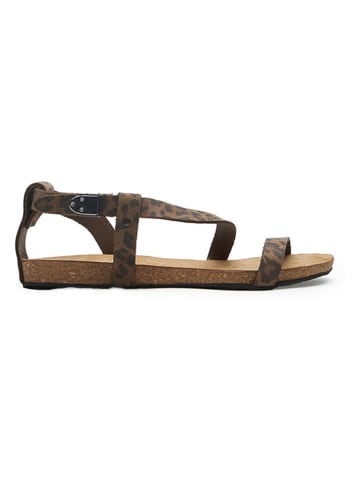 Comfortfusse Leren sandalen bruin/zwart
