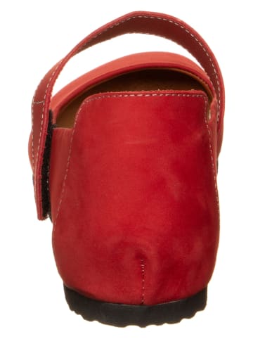 Comfortfusse Leren ballerina's rood
