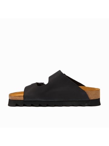 Comfortfusse Leren slippers "Troy" zwart