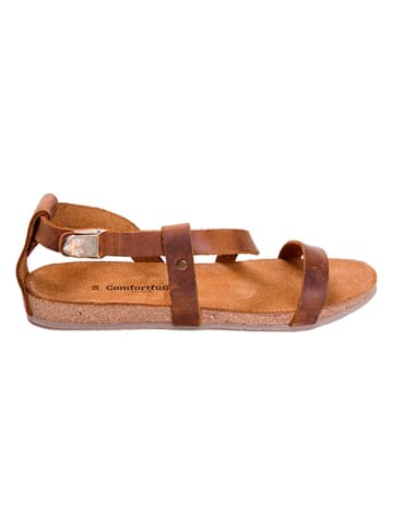 Comfortfusse Leren sandalen lichtbruin