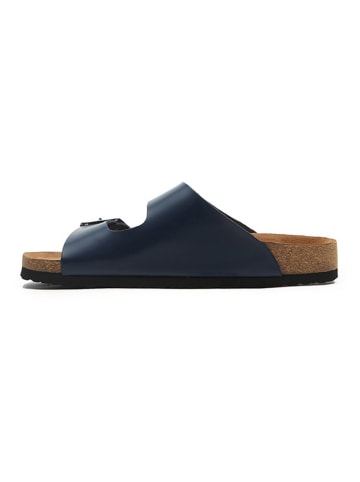 Comfortfusse Leren slippers donkerblauw
