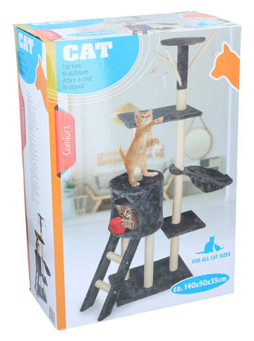 Edco Kattenkrabpaal grijs/crème - (B)50 x (H)140 x (D)35 cm