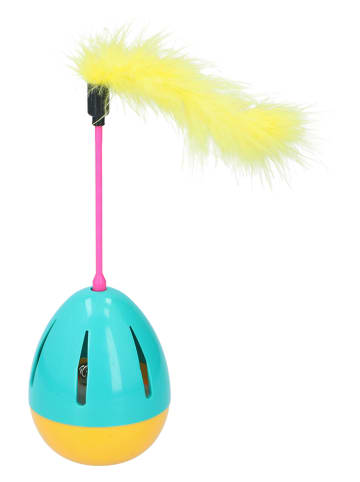 Edco Kattenspeelgoed turquoise/geel - (H)25,5 x Ø 7 cm