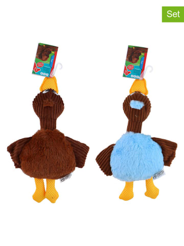 Edco 2-delige set: hondenspeelgoed bruin/blauw - (B)30 cm (verrassingsproduct)