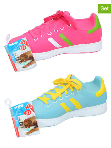 Edco 2-delige set: hondenspeelgoed blauw/roze - (B)22 cm (verrassingsproduct)