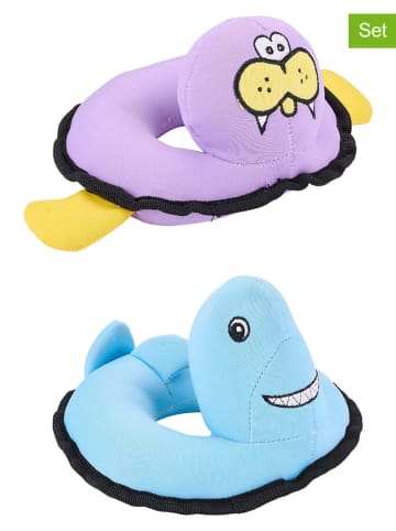 Edco 2-delige set: hondenspeelgoed blauw/paars - Ø 17,5 cm (verrassingsproduct)