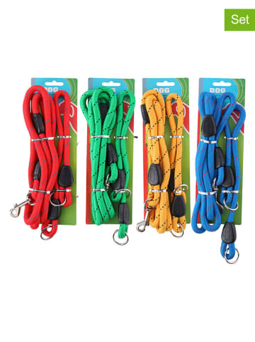Edco 2-delige set: hondenlijnen met halsband meerkleurig - (L)150 cm