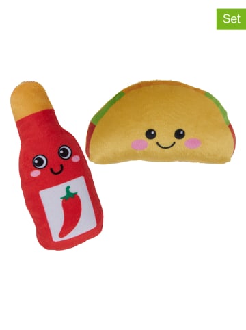 Edco 4-delige set: kattenspeelgoed rood/geel