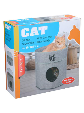 Edco Kattenhuis grijs - (H)35 x Ø 33 cm